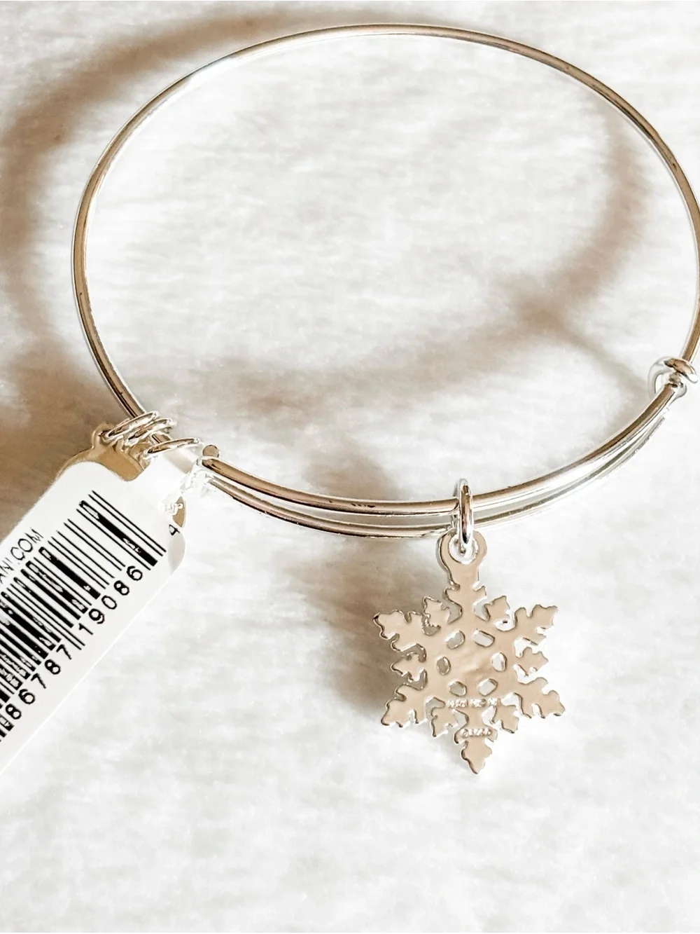 NWT! Alex and Ani Crystal Infusion Snowflake Bangle Bracelet - Silver